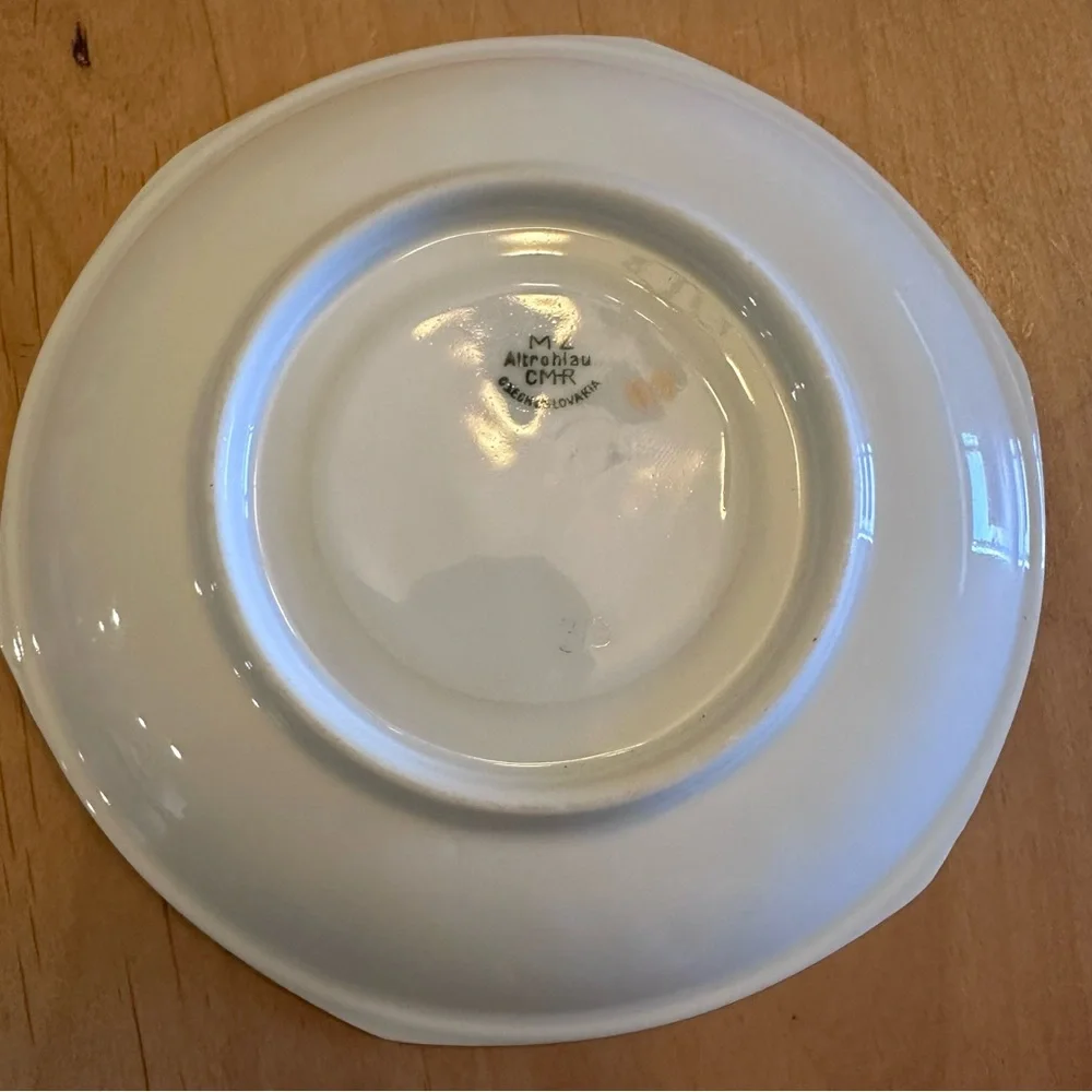 MZ Altrohlau - Vintage Golden Pheasant Octagonal Saucer